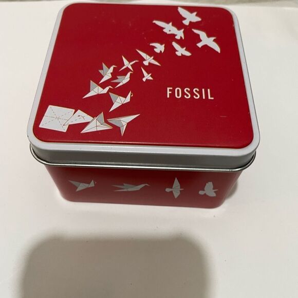 1 Fossil Collectible Presentation Genuine Display Gift Watch Tin Box - Picture 1 of 4